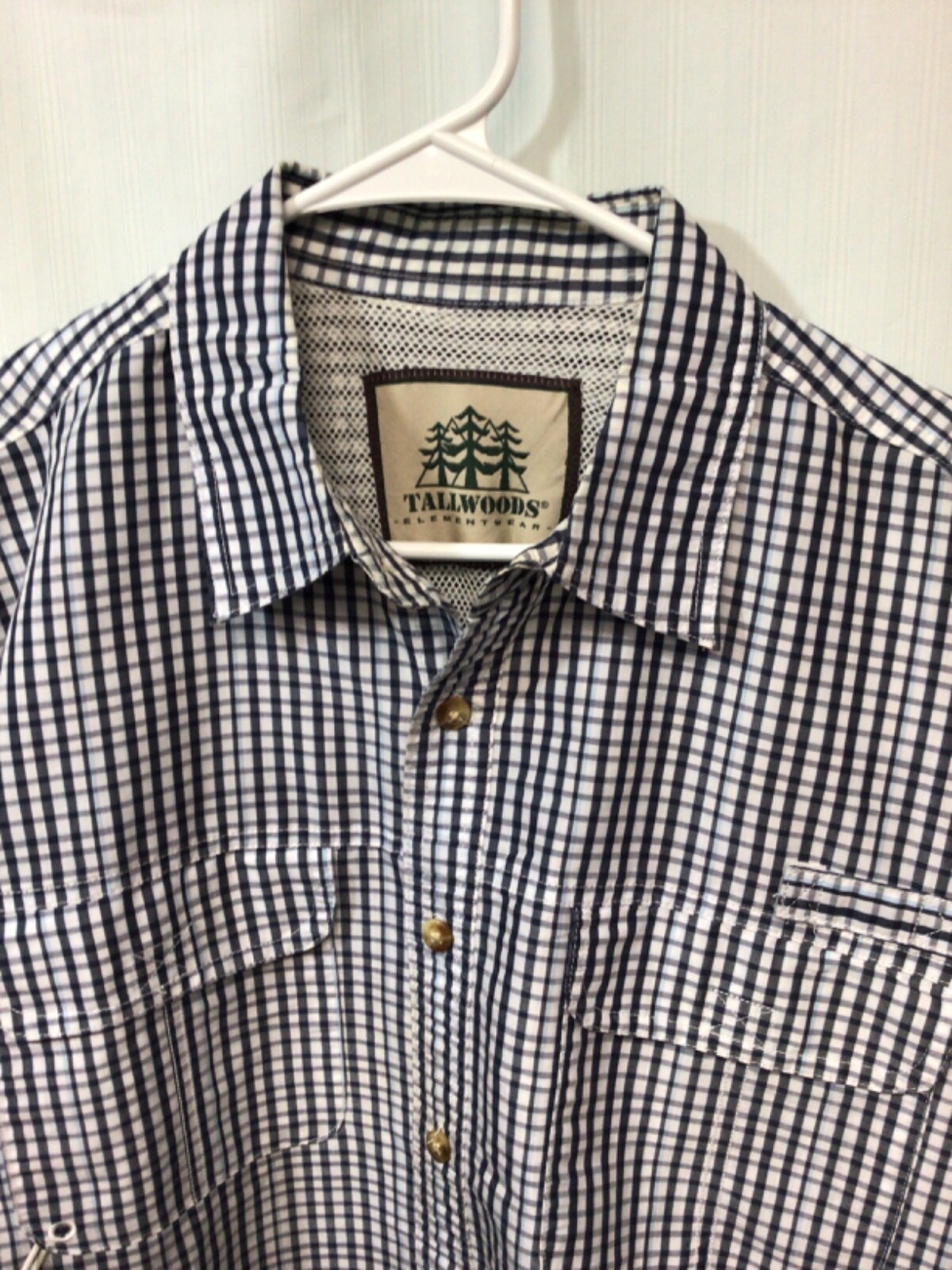 Tallwoods Blue Plaid Large Long Sleeve Cotton Blend Activewear Fishing Shirt B1 gallery