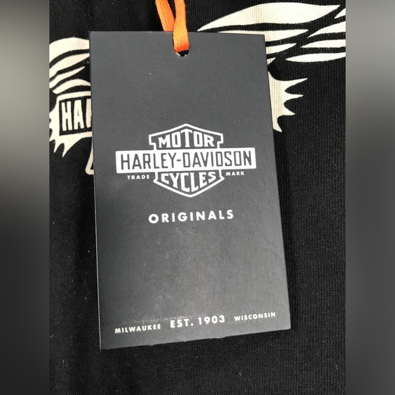 Harley-Davidson Silver Wing Boxy Muscle Tank Top, Men's Size S - Black/White gallery