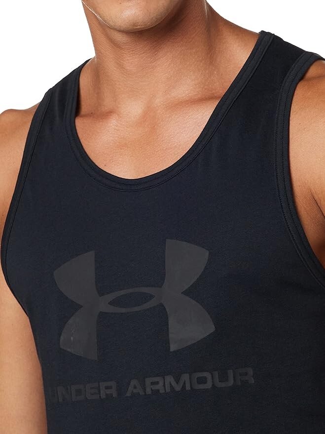 Under armour Tank Top Mens X-Small UA Sportstyle Cotton Big Logo Black gallery