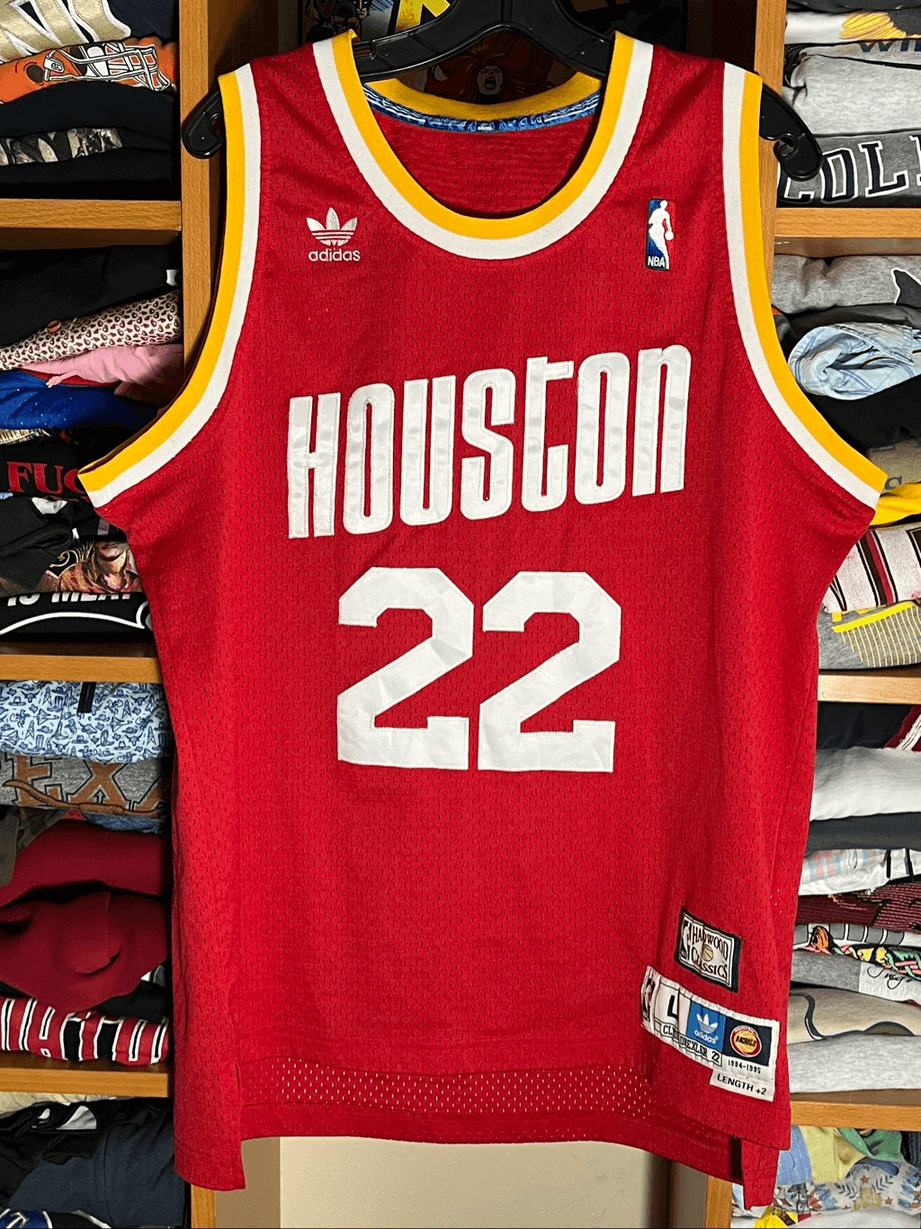 Adidas Men’s Rockets Clyde Drexler Hardwood Classics 94-95 Jersey Large gallery