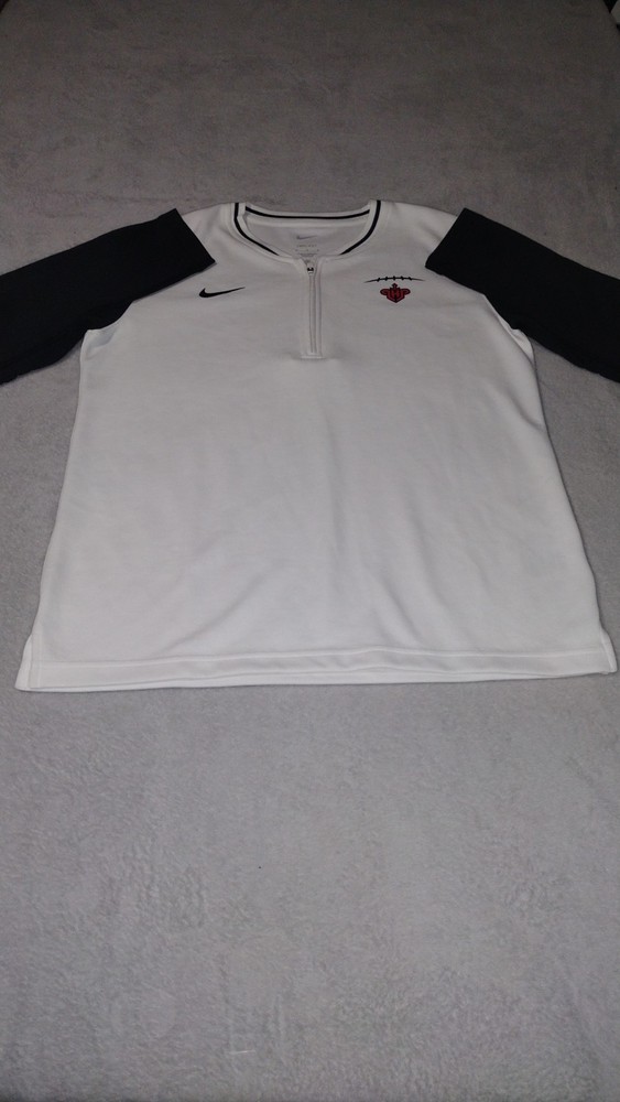 Nike Dri Fit 1/4 Zip Men's M Lake Highland Prep Football Pullover Black White