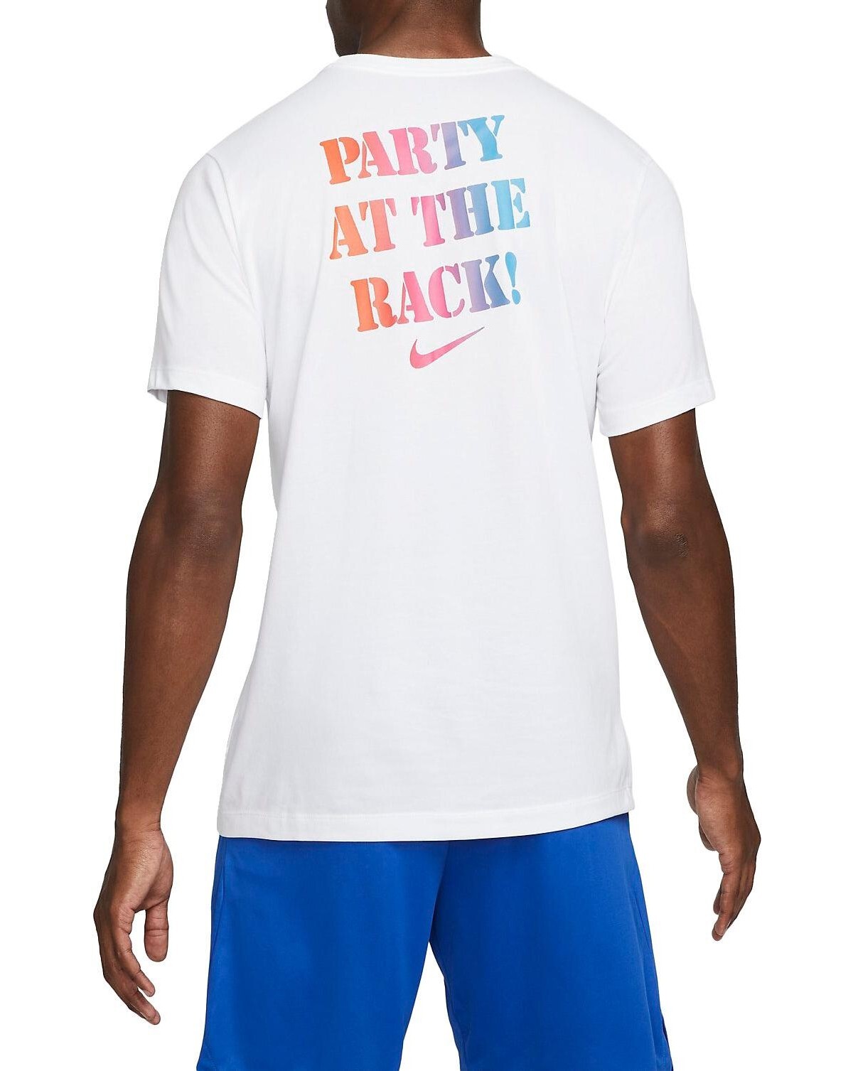 Nike Men's Dri-Fit "Party at the Rack" T-Shirt in White, Diff. Sizes, DM5688-100 gallery
