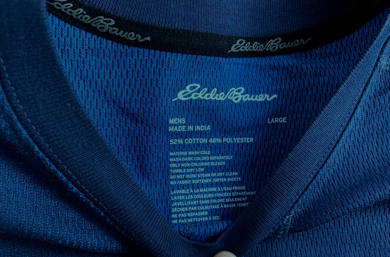 Eddie Bauer Heavyweight Doubleknit Thermal Crew Top Navy Gift Pouch Retail $40 L gallery