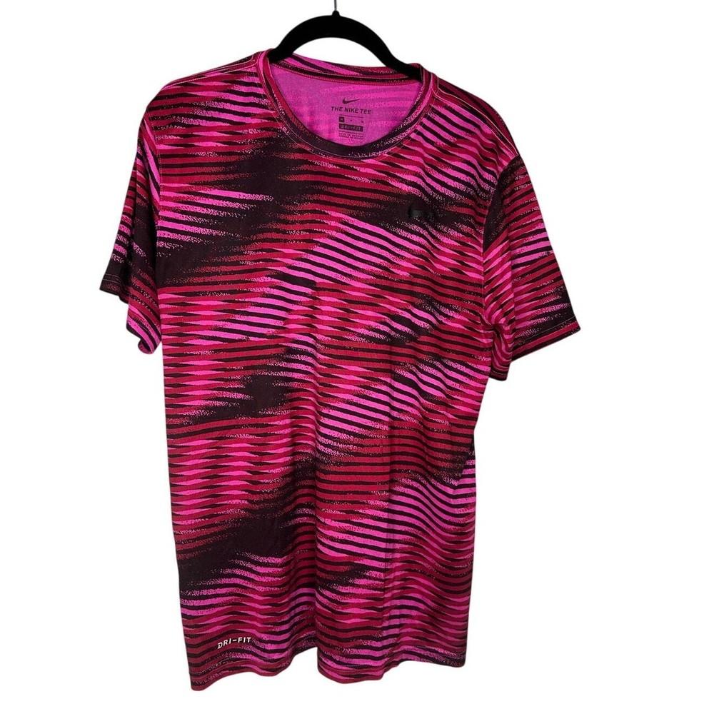 Nike Dri Fit Tee Size Medium Pink Purple Athletic Running Activewear T-Shirt