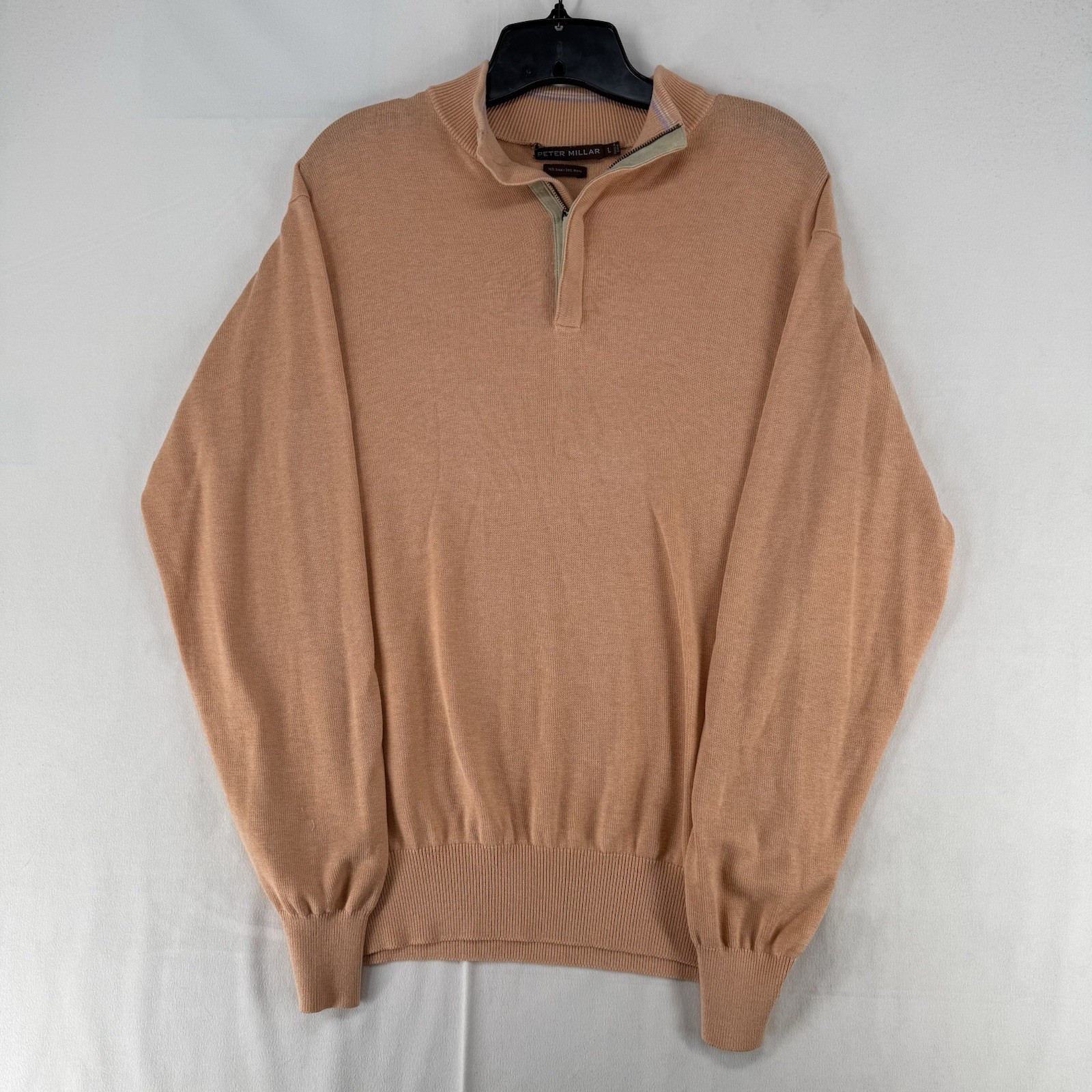 Peter Millar Crown Crafted 1/4 Zip Silk / Wool Pullover Golf Sweater Sz Large gallery
