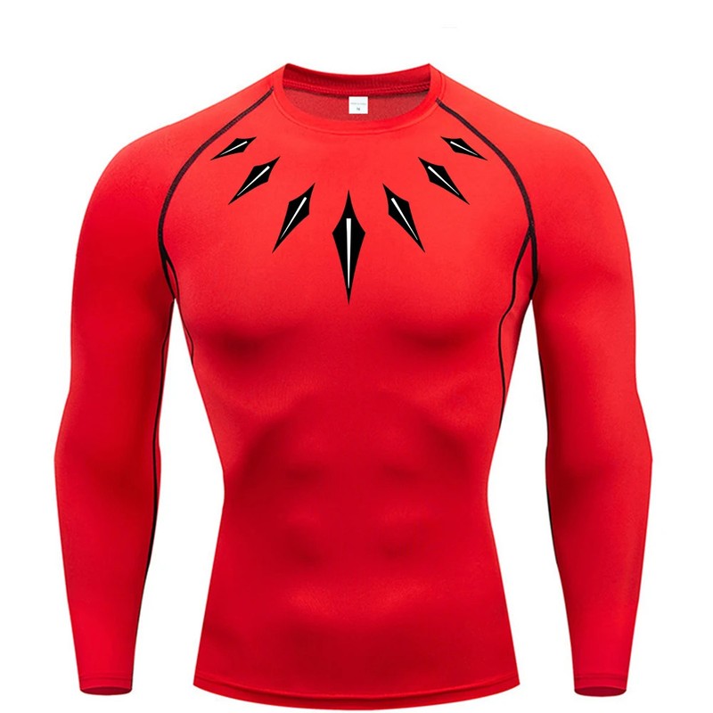 Men'S Long Sleeve Compression Shirt Printed Water Sports Rash Protection gallery