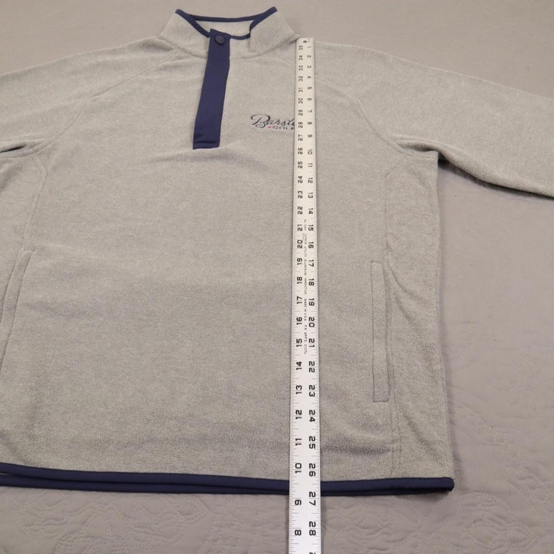 Peter Millar Barstool Fleece Sweater Pullover Mens Medium Gray Golf Long Sleeve gallery