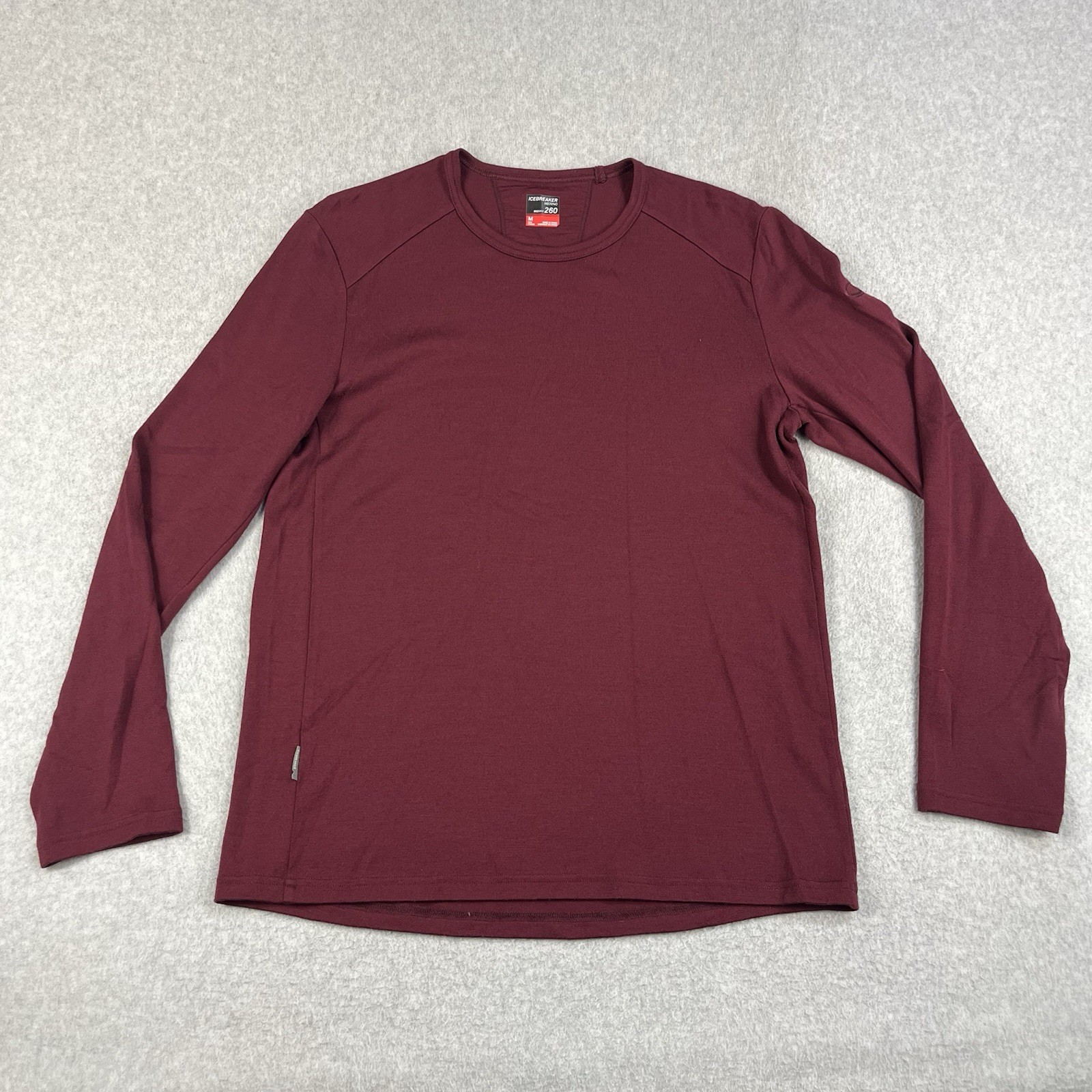 Icebreaker Merino Wool Thermal Pullover Mens Medium Red Bodyfit 260 Long Sleeve gallery