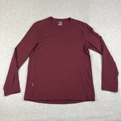 Icebreaker Merino Wool Thermal Pullover Mens Medium Red Bodyfit 260 Long Sleeve