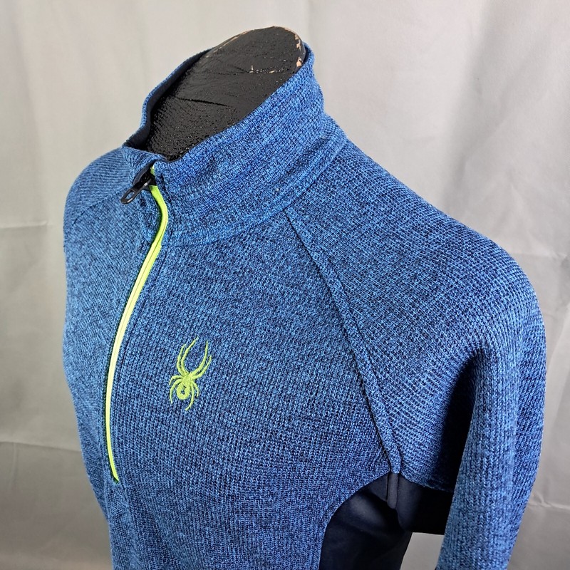 Spyder Performance Sweater Size Medium Men Blue Outbound Stryke 1/2 Zip Pullover gallery