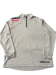 Adidas Golf 1/4 Zip – Gray w/ Purple, Black, Pink 3 Stripe on Shoulder – XXL