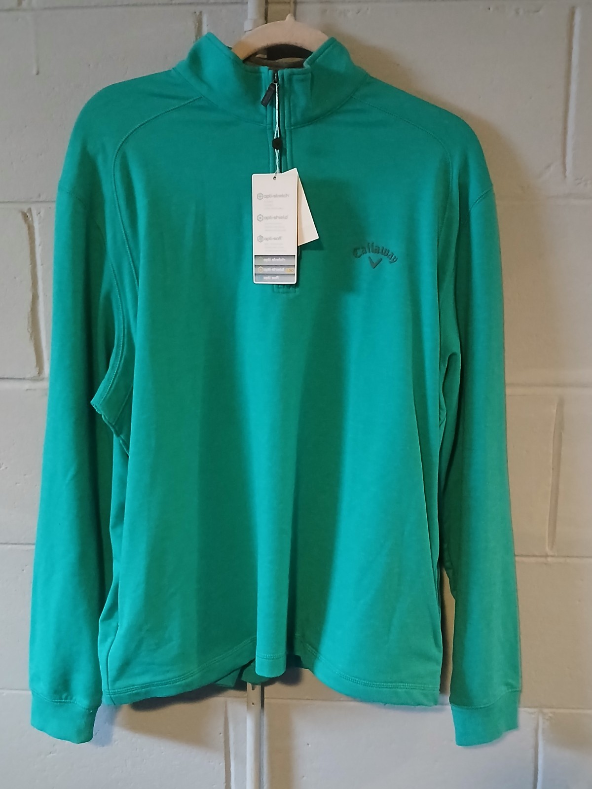 Callaway Men's 1/4 Zip Pullover Golf Lightweight Sweatshirt Teal Size Medium NEW gallery