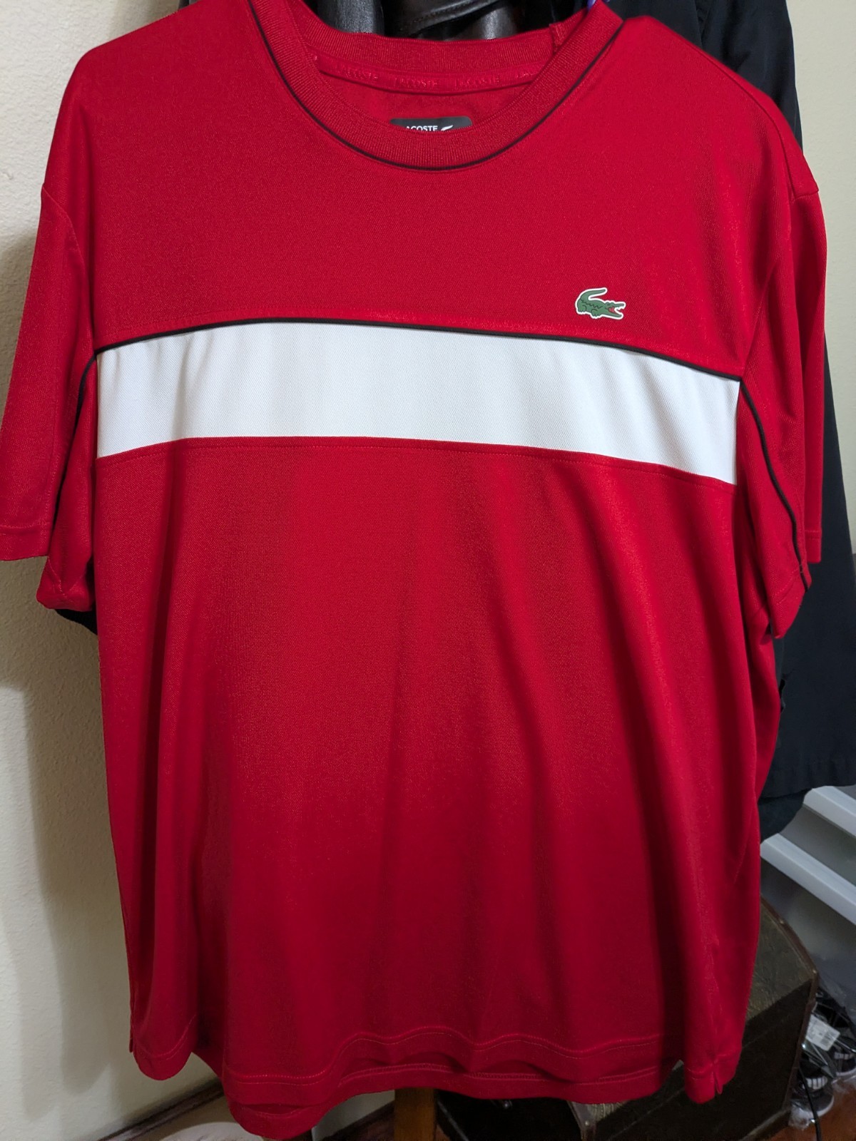 lacoste sport novak djokovic red shirt ultra dry extra large gallery