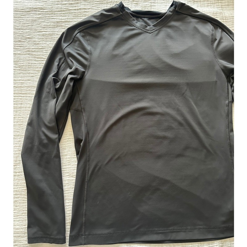 Lululemon Black Long Sleeve Running Training Top Size L Thumbholes Zipper Pocket gallery