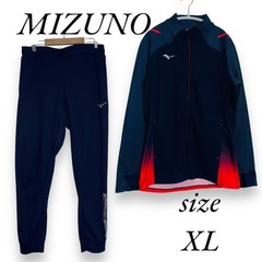 Mizuno Track Suit Set XL Navy Red Full Zip Jacket Pants Sportswear Training Japa