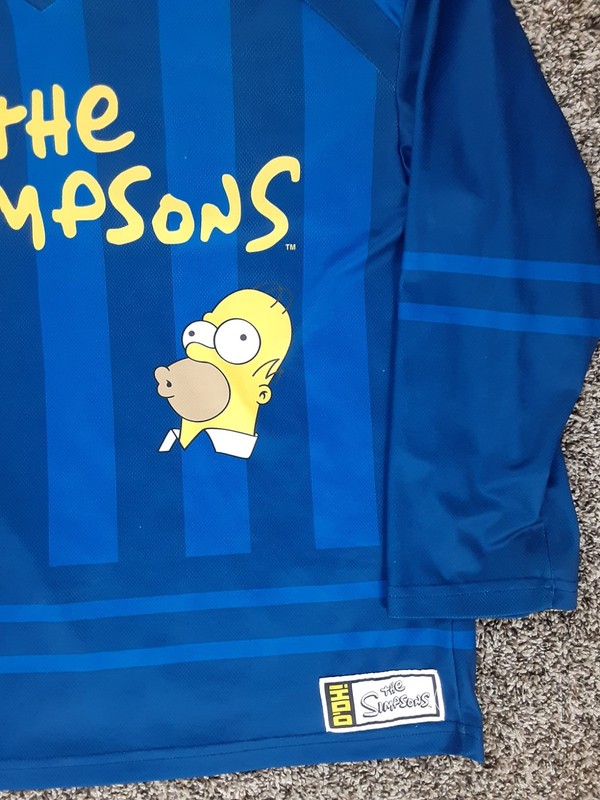 The Simpsons Adult Small Double-Sided Bart Homer Marge AOP Hockey Jersey Striped gallery