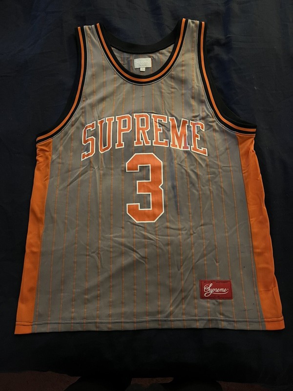 NEW Supreme Crossover Basketball Jersey Large Knicks SS16 Rare Factory Defect gallery