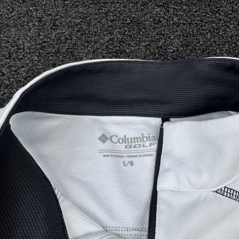 Columbia Pullover Mens L White 1/4 Zip Golf Mesh Tagless Breathable Long Sleeve gallery