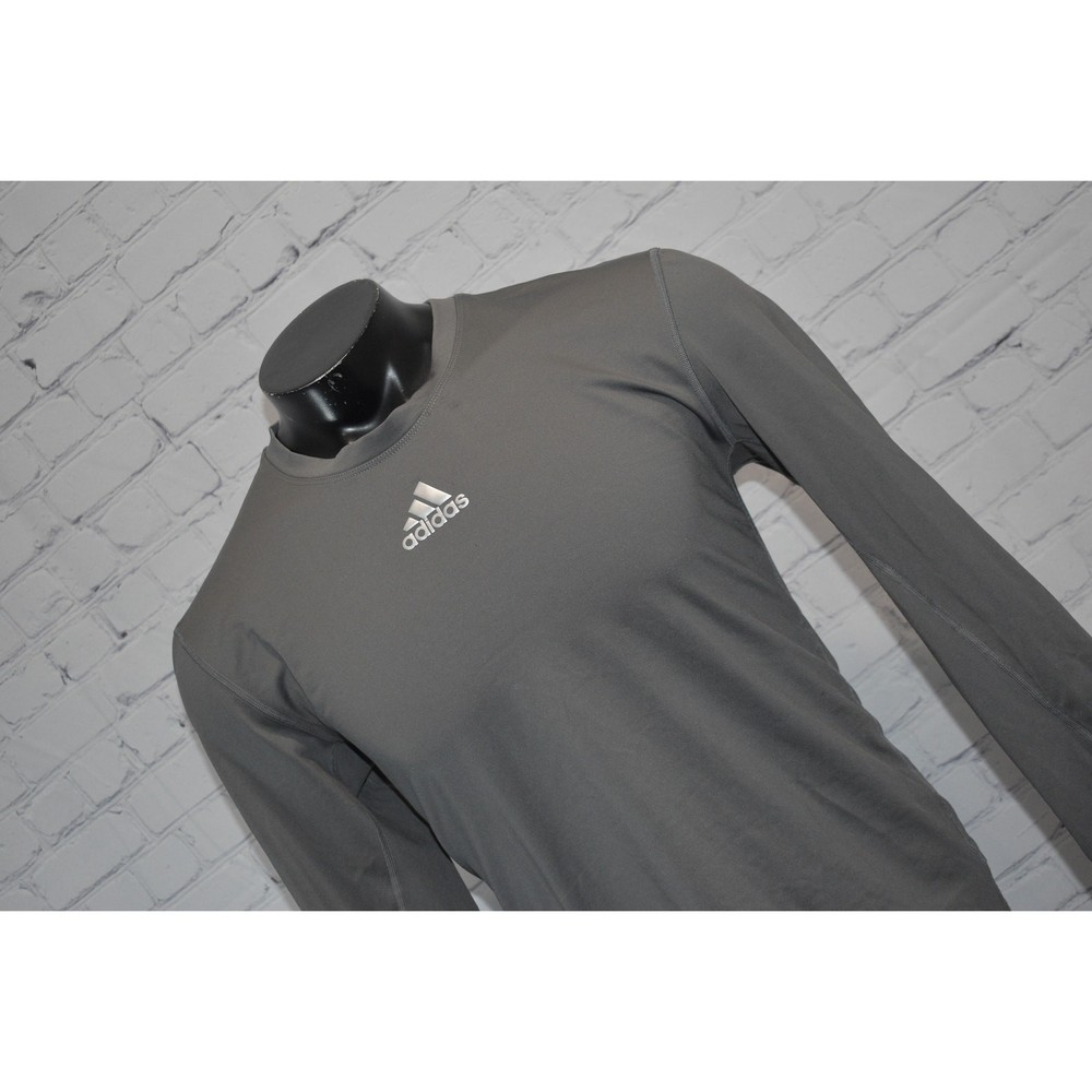 Adidas Gym Shirt Mens Size XL Stretch Polyester Blend Performance Workout Gray
