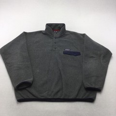 Patagonia Pullover Mens Large Gray Synchilla Snap-T Fleece Hiking Outdoor