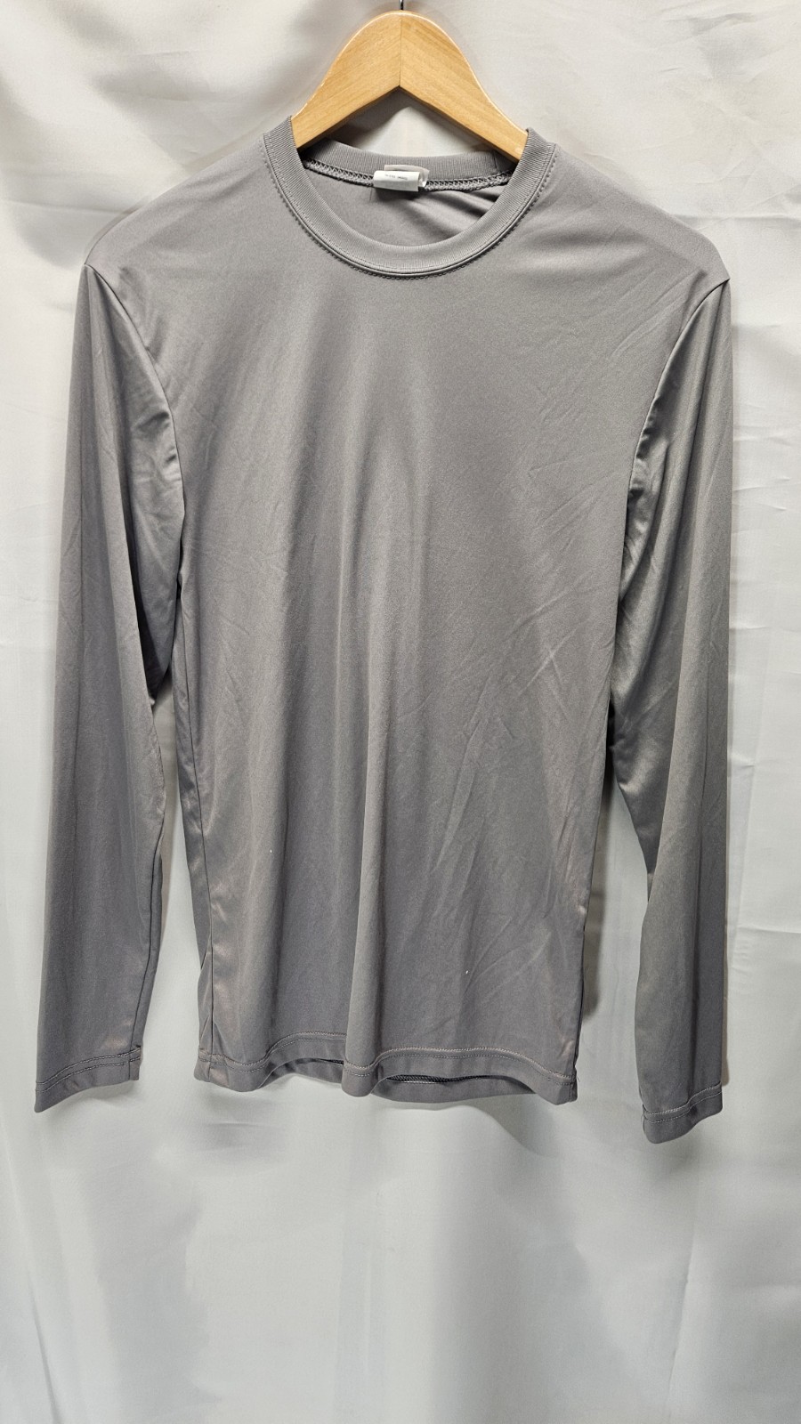 Mens Hanes Cool Dri Size Small Gray Long Sleeve Athletic Shirt gallery