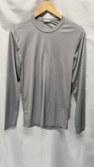 Mens Hanes Cool Dri Size Small Gray Long Sleeve Athletic Shirt