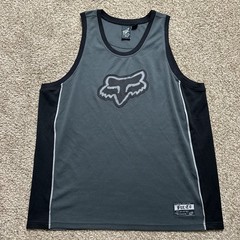Vintage Fox Racing Y2K Basketball-Style Jersey Tank Top Mens XXL Gray