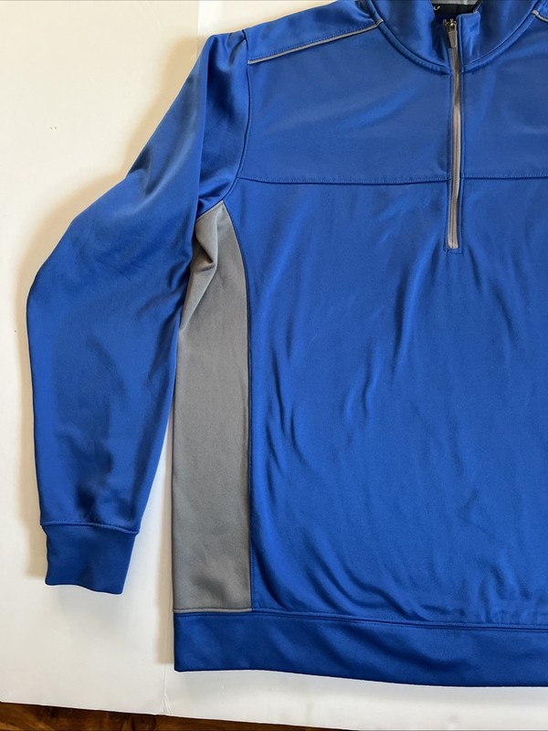 Nike Golf Tour Performance Dri-Fit Quarter 1/4 Zip Pullover Men's Large Blue EUC gallery