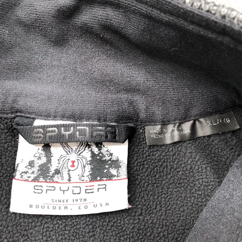 Spyder Pullover Mens Large Gray Black Half Zip Performance Fleece Ski Outdoor gallery