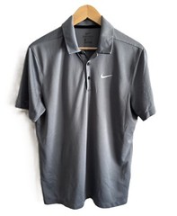 Nike Performance Golf Dri-Fit Polo T-Shirt Men’s M Gray Silver Short Slevs Logo