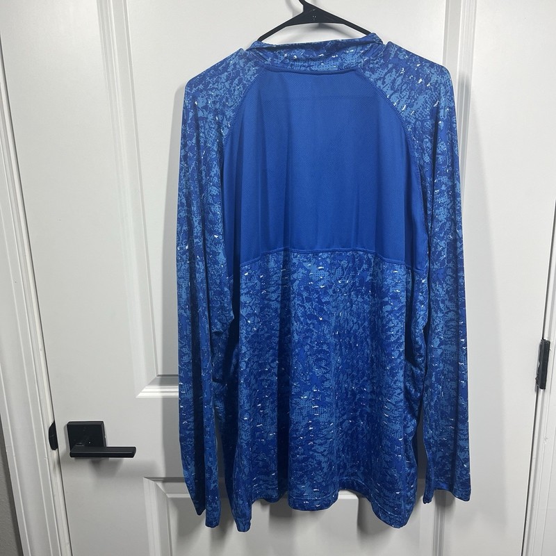 Silver Bait Quarter Zip Pullover Mens XXL Blue Camo Performance Shirt Zip Pocket gallery