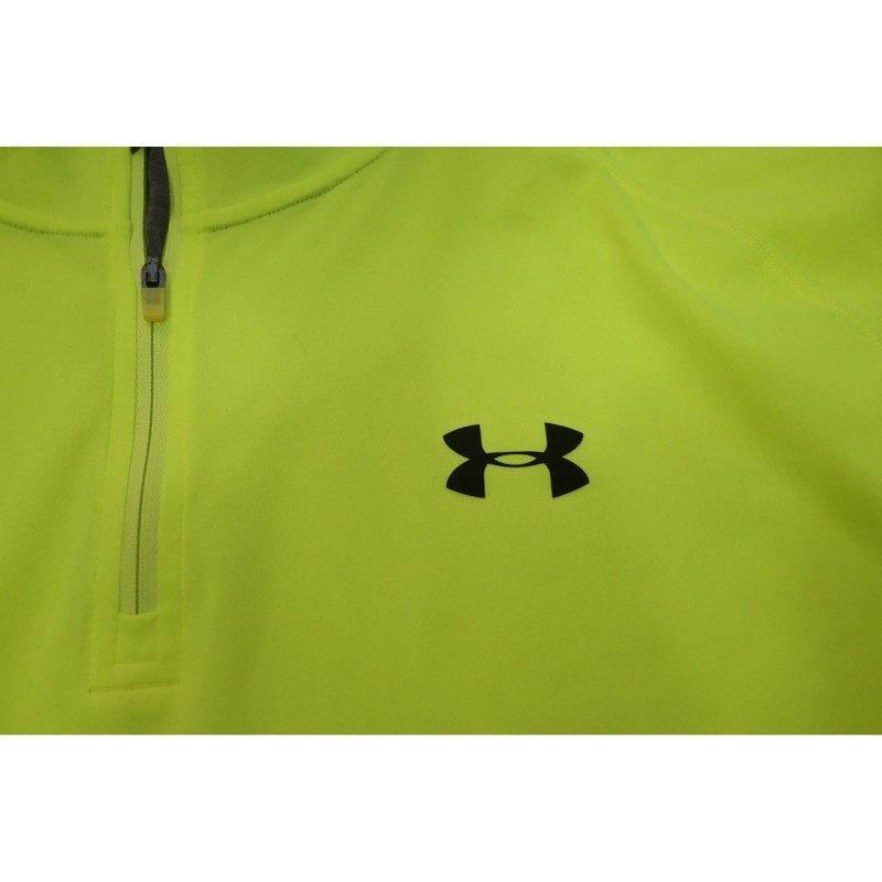 Under Armour Pullover Athletic Jacket Mens 2XL Neon Yellow 1/4 Zip HeatGear gallery