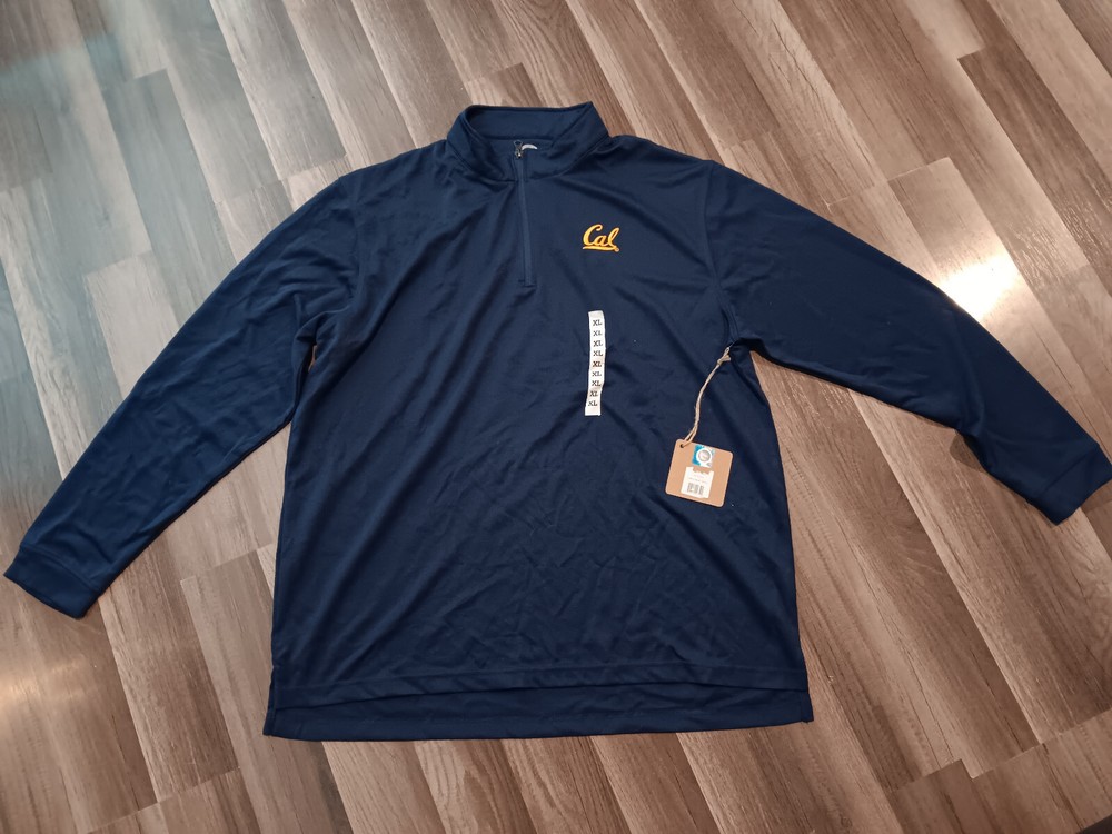 California golden bears men's XL size navy blue 1/4 zip pullover shirt NWT