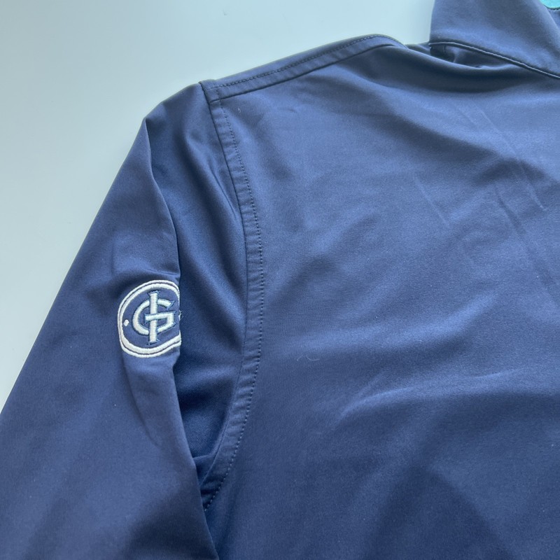 Straight Down 1/4 Quarter Zip Pullover Men's Medium Navy Lightweight Stretch gallery