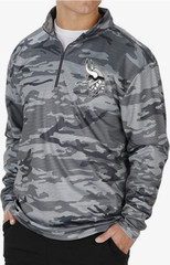 Zubaz Minnesota Vikings NFL Men’s Grey Tonal Camo 1/4 Zip Pullover