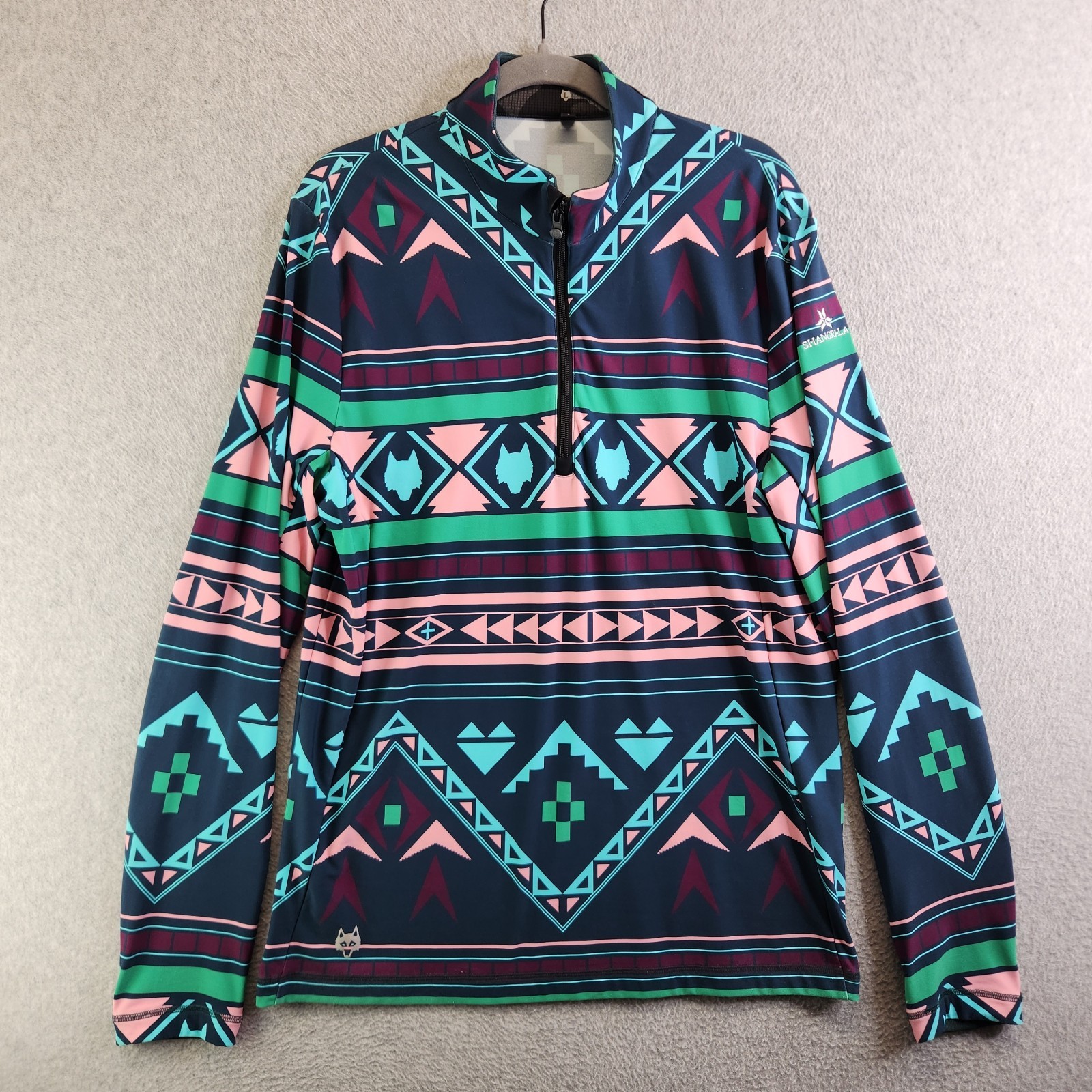 Greyson Pullover Mens L Ghostwolf Sequoia Quarter Zip Aztec Golf Sweater gallery