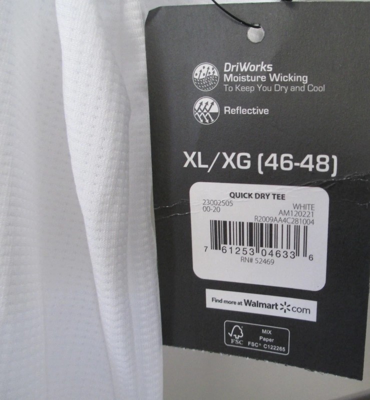 Mens Athletic Works Short Sleeve Shirt Driworks Quick Dry XL gallery