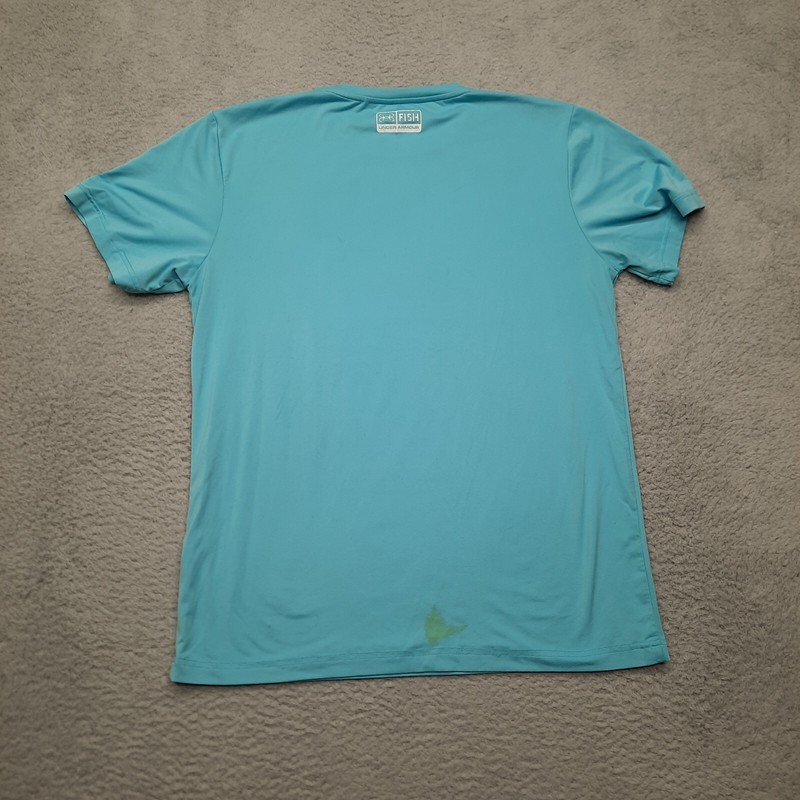 Under Armour Shirt Mens Medium Teal Graphic Loose Fishing Fisherman Short Sleeve gallery