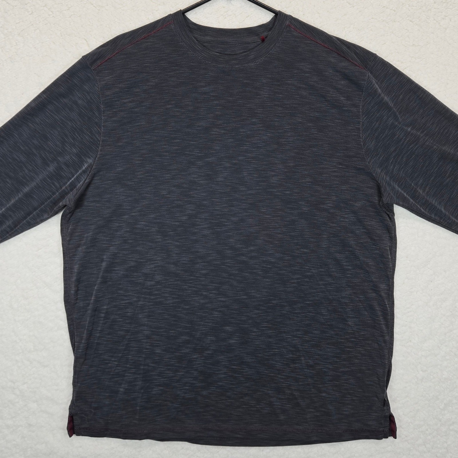 Tommy Bahama Men Long Sleeve Performance Tee Dark Gray Large gallery