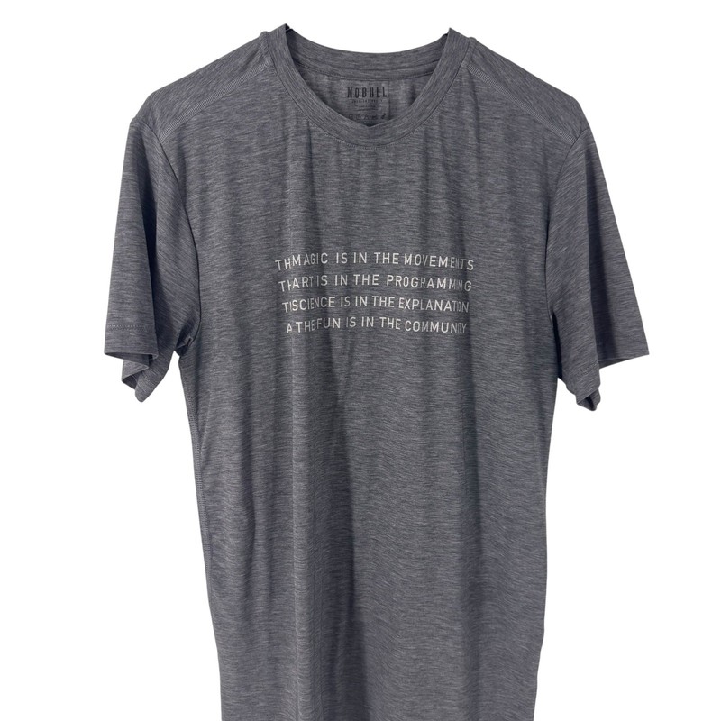 NOBULL Mens CrossFit Graphic Training T-Shirt Heather Gray Size M Quote Tee gallery