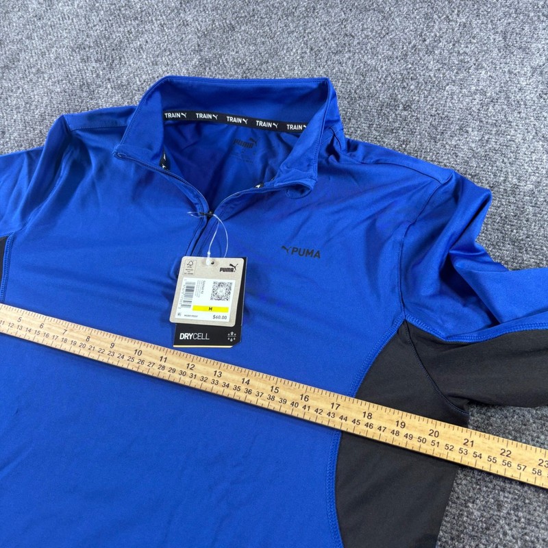 Puma Quarter Zip Pullover Mens Size M Blue DryCell Training Top NWT 524940-92 gallery