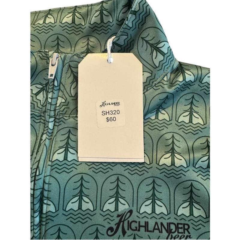 Highlander Beer League 91 Quarter Zip Pullover Green Trees Recycled Shirt M gallery