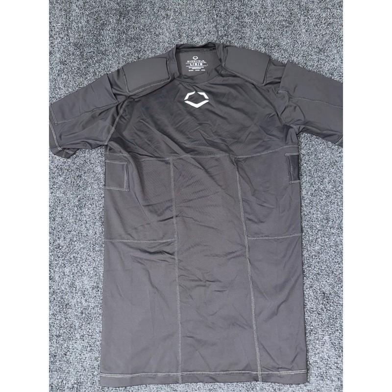 EvoShield Mens Padded Compression Shirt Charcoal Grey Size Large Shoulder Spine gallery