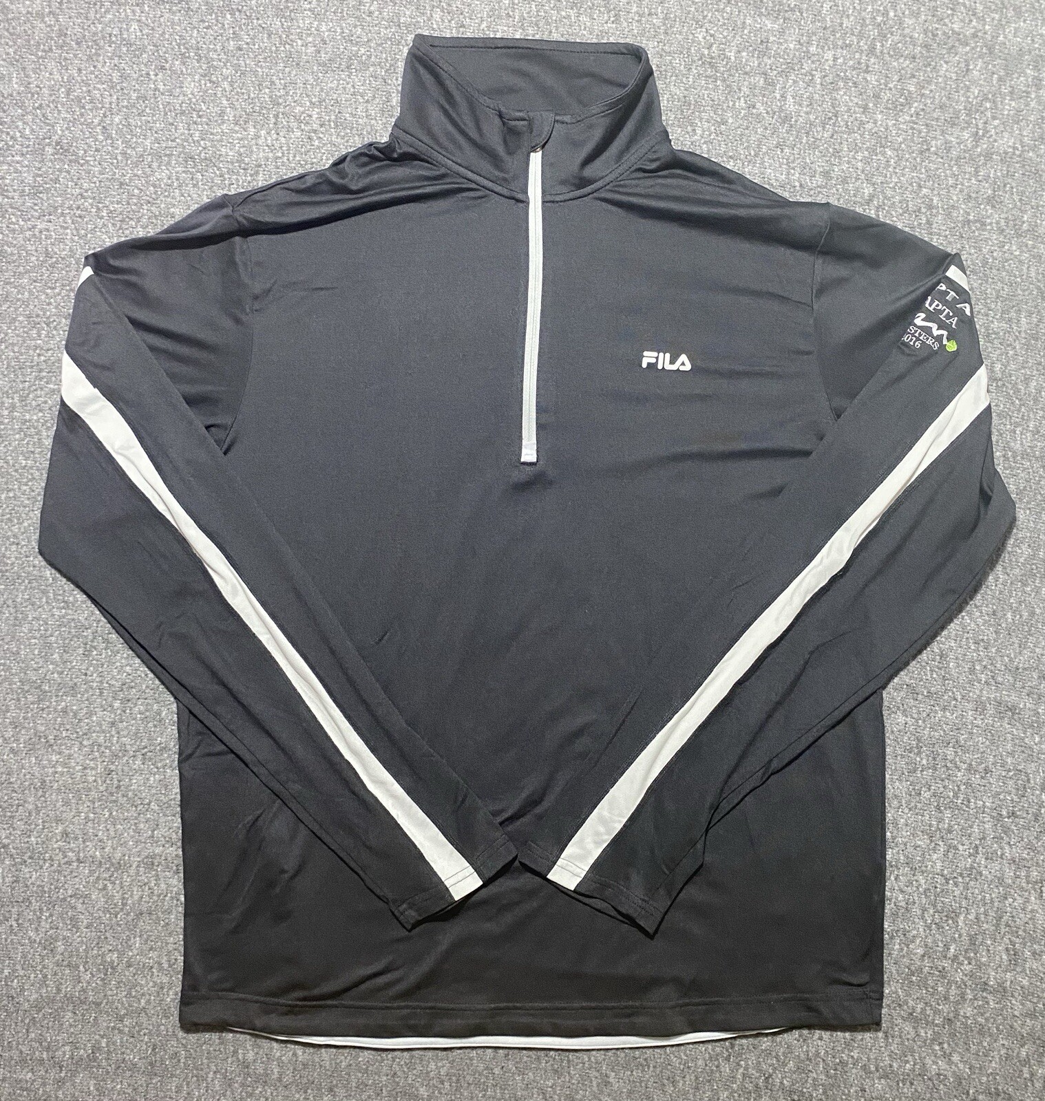 Fila Mock Neck Pullover Mens Long Sleeve 1/4 Zip Running Sweatshirt Black Size L gallery