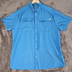EAG Engineered Angling Gear Elite Fishing Shirt Mens XL Blue Button Up Outdoor