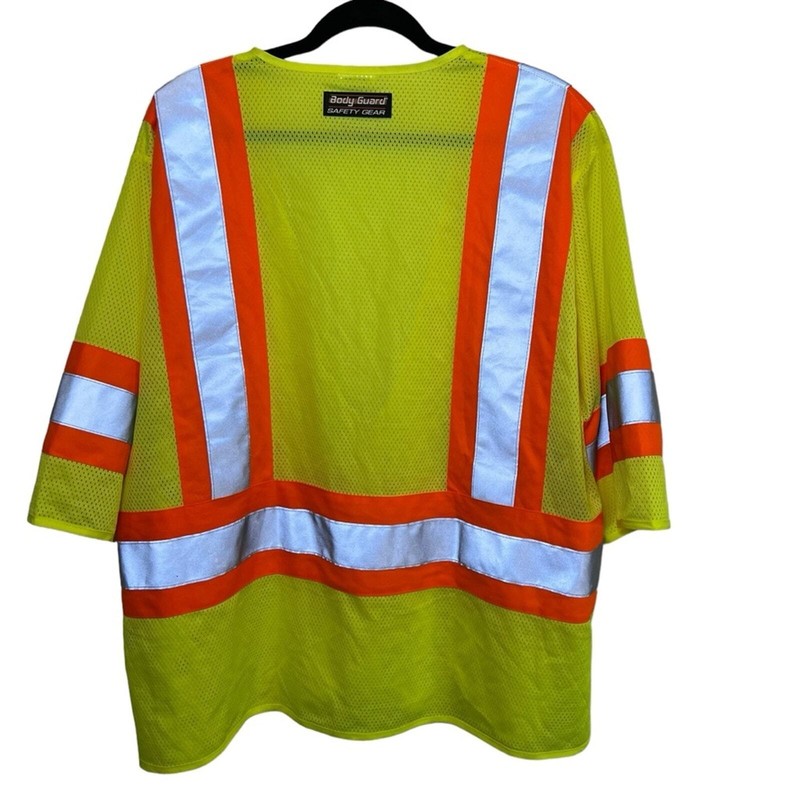 Body Guard Yellow & Orange Safety Vest w/ Reflective Strips. Size L/ XL gallery
