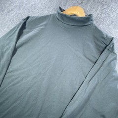 L.L.Bean Shirt Mens XL Green Long Sleeve Turtle Neck Comfort