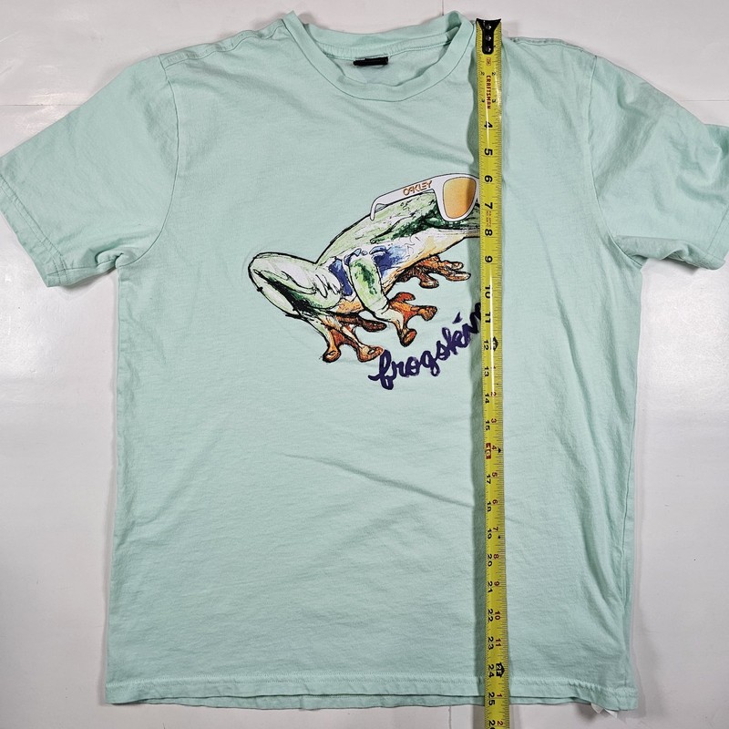 OAKLEY Jupiter Frog T Shirt Men's Size Small Mint Green Pre-owned gallery
