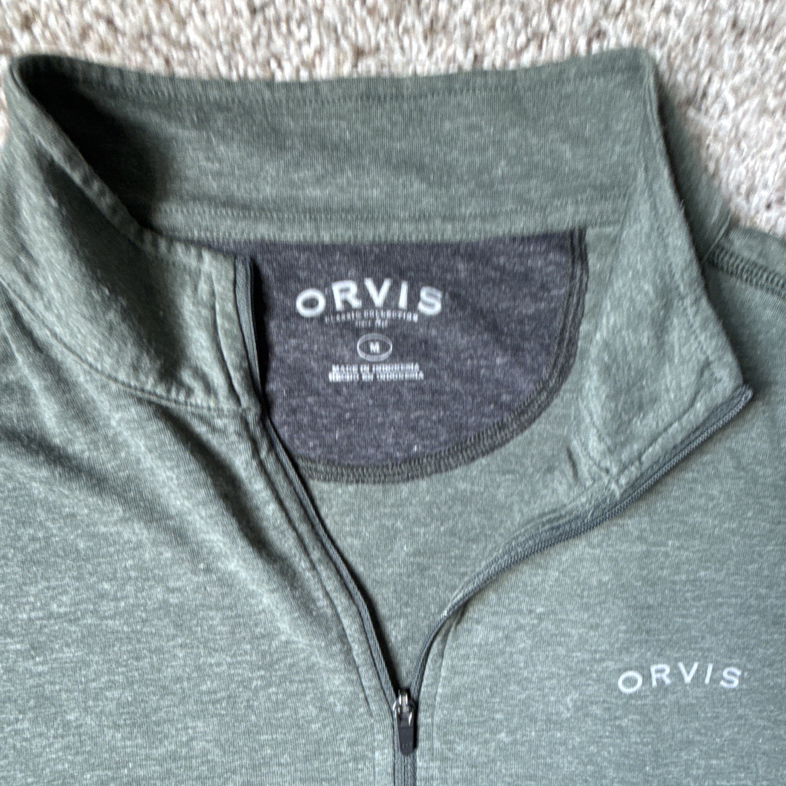 Orvis Men’s Green 1/4 Zip Mock Neck Pullover Polyester/Spandex Size M gallery