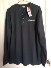 Snap-On Tools Long Sleeve Pullover Shirt Mens Large Navy Blue 100% Polyester